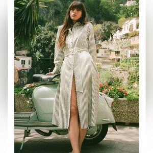 Zara Belted Striped Midi Dress.